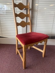 1960 Vintage Brutalist Ladderback Oak Chair