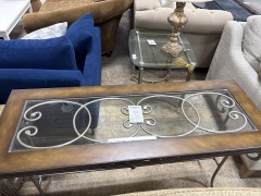 Glass  Metal Sofa Table