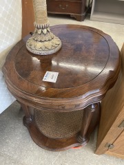 Oval\/Wicker End Table