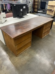 Retro Shingle Drawer Wood Desk