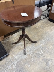 Round Mahogany Accent Table
