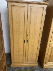 Blonde Wood Finish Office Armoire