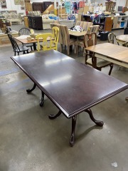 Cherry Finish Double Pedestal Dining Table