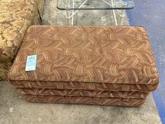 Brown Patterned Storage Ottoman