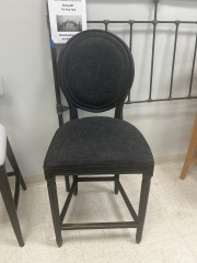 Black Padded Back Barstool