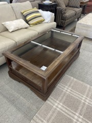Wood w\/ Glass Coffee Table