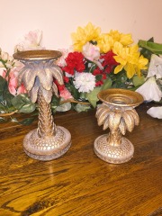 Palm Tree candle holders (set of 2)