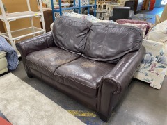 Cindy Crawford Loved Leather Loveseat