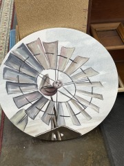 Round Whimsy Windmill Art