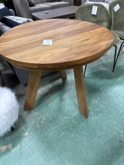 Round Wood Accent Table
