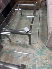 Vintage Brass & Glass Coffee Table