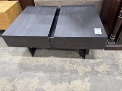SPlit top modern dark wood Coffee Table