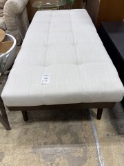 Beige Upholstered Ottoman