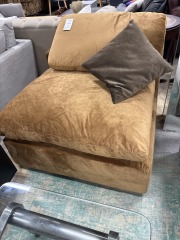 Gold armless slip chair