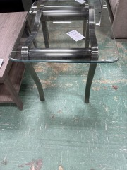 Vintage Brass & Glass End Table