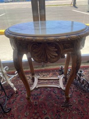 19th Century Marbled Top Side Table