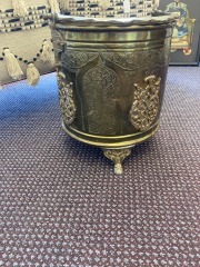 Ant Morroccan Brass Footed Moorish Islamice Metal Work Planter