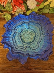 AntonStudioDesigns blue glass oyster bowl