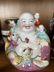 Porcelain Happy Buddha w Children