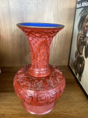 Chinese Carved Cinnabar Lacquer Vase