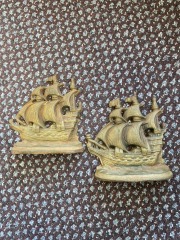 Cast Iron Pirate Ship Bookends