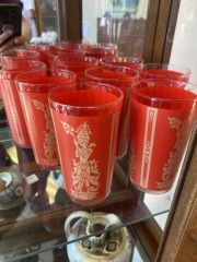 Culver Thai Dancers Tall Boy Glasses Set of 8