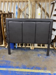 Dark Brown Pleather Queen Headboard