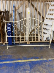 Ivory Metal Swirl King Headboard