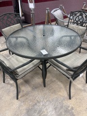 Glass Patio Table w\/ 4 Chairs