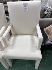 White upholstered chair