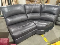 Gray Leather Sectional   3068