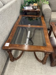 Glass\/Wood Coffee Table