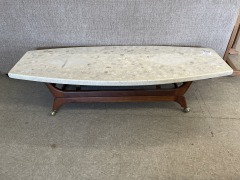 Marble Top Oval Coffee Table