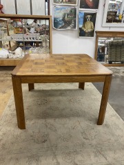 Retro Parquet Wood Dining Table