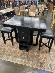 Midnight Wine Bar & Pair of Bar Stools