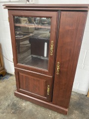 Small Cherry Finish Media Cabinet