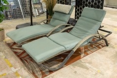 Pair of reclining chaise lounge patio chairs