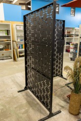 Freestanding Metal Privacy Screen \/ Decorative Outdoor Divider