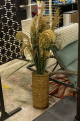 Decorative Pampas Grass Arrangement in Woven Basket