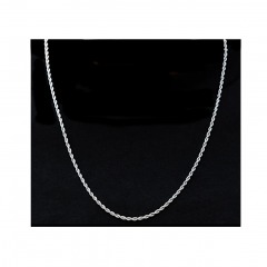 3295 C5 | GDL 2mm Rope White Gold Plated Chain Necklace