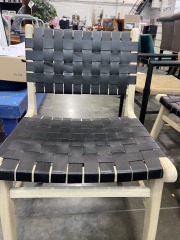 Black Leather Woven Chair