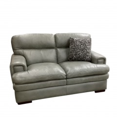 Grey Vinyl Loveseat