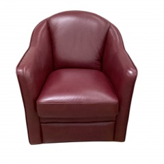 Burgundy Vinyl Swivel Chair