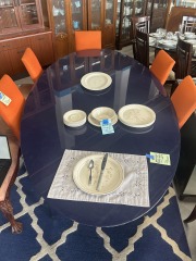 Large Purple Oval Dining Table