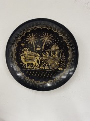 Vintage Brass Etched Plate