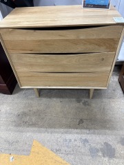Light wood 3 drawer Chest of Drawers