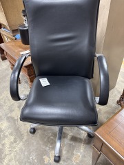 Dauphin Black Leather Office Chair