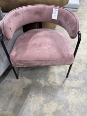 Pink Velvet Accent Chair