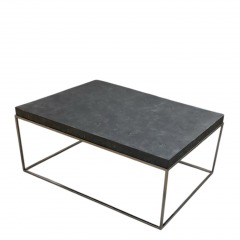 Grey Shagreen w\/ Chrome Base Coffee Table
