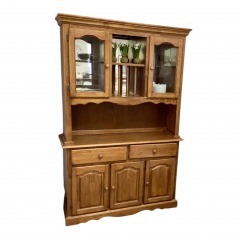 Vintage 2 DrawerChina Hutch with 2 Glass Doors